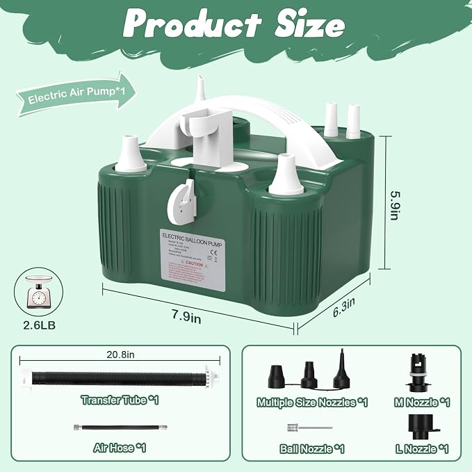 chamvis Balloon Pump Electric, Balloon Air Pump Inflate Pump for Balloons: Blower Machine for Fast and Easy Filling Balloons
