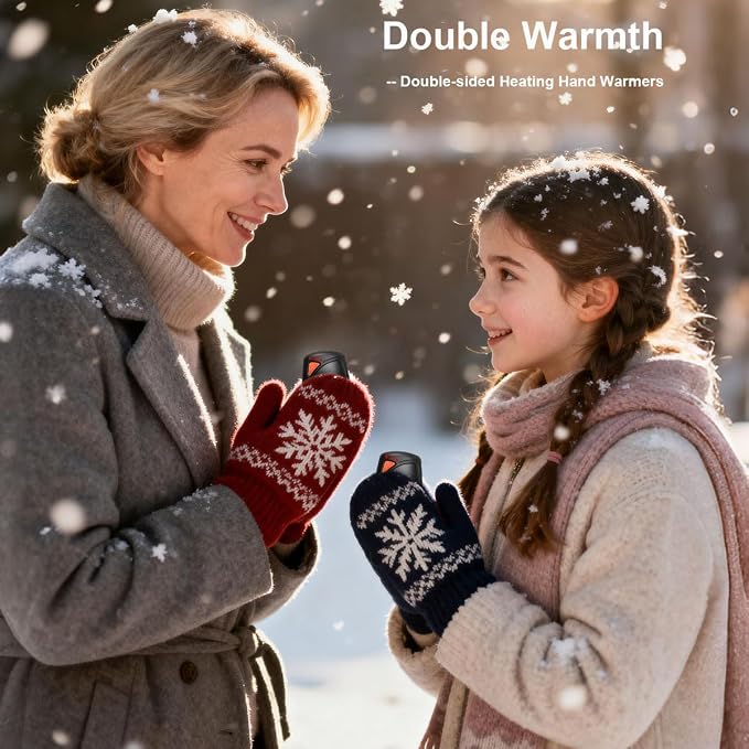 Hand Warmers Rechargeable 2 Packs, Double Sided Heating with AI Charging Case, 14000mAh Electric Hand Warmer Ultra Long Battery Life, Portable Heater Gifts for Christmas,Camping,Hunting