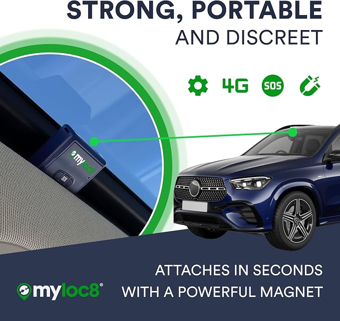 GPS Tracker for Vehicles with Magnet – 4G LTE Real-Time Location Device with App, Long Life Battery – Anti-Theft GPS Tracker for Car, Motorcycle, Scooter, Bike - (12-Mo Subscription Included)