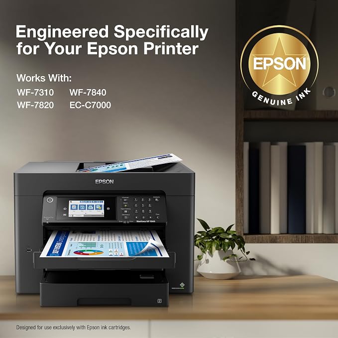 EPSON 812 DURABrite Ultra Ink Standard Capacity Black & Color Cartridge Combo Pack (T812120-BCS) Works with WorkForce Pro WF-7310 ,7820, 7840, EC-C7000