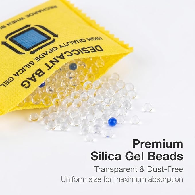 Rechargeable Desiccant - Reusable Silica Gel Packets, Moisture Absorbers,Color Changing Desiccant for Moisture Control & Storage,2 Pack
