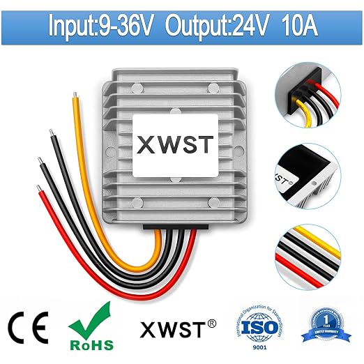 DC DC Stabilizer 9V-36V to 24V Boost Buck Converter Power Supply 10A 240W Waterproof Voltage Regulator Auto Step Up Down 24V Volt Transformer Module