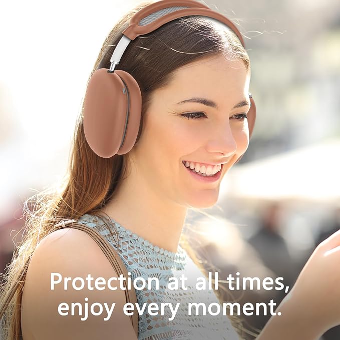 Silicone Case Cover for AirPods Max Headphones, Ear Pad Case Cover/Ear Cups Cover/Headband Cover for AirPods Max 2/1 (2026/2024/2020)(USB-C/Lightning),Silicone Accessories for Apple AirPod Max 2, Dune