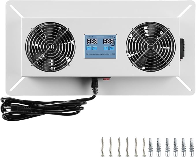 240 CFM Crawlspace Vent Fan, With Thermostat,Humidistat, For Moisture Reduction, Radon Mitigation, Freeze Protection, Ideal for Basement, Attic, Crawl Space Fan Vent(Air Out) 3-year warranty
