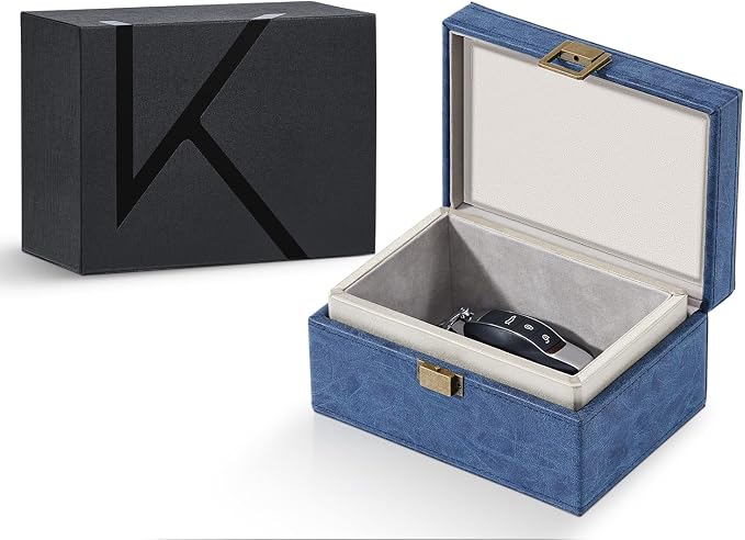 KK6 Faraday Box for Key Fobs, Signal Shielding Storage | Signal Shielding • Key Fob Storage • Premium Synthetic Leather • Home & Office Use