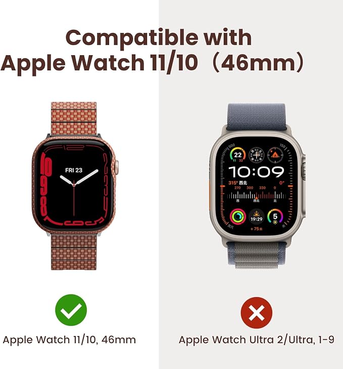PITAKA Apple Watch Series 11/10 Case, Exquisite Minimalist Slim Apple Watch Series 11/10 46mm Case, Aramid Fiber Woven, Sunset