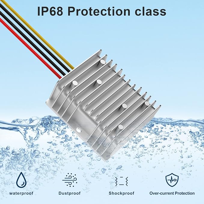 DC 12V Boost to 19V 10A 190W Boost Converter Power Converter Waterproof Module Transformer is Used for Golf cart, CLU bcarand Other Vehicles