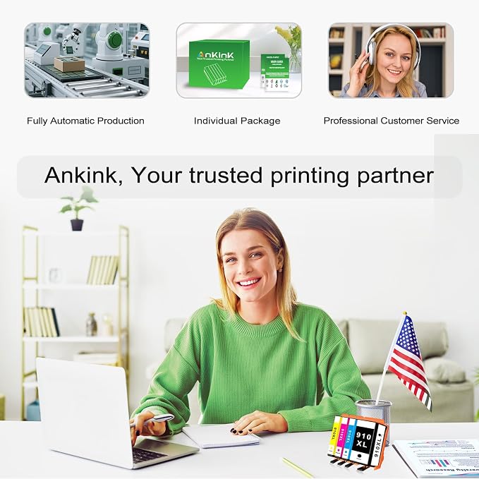 910XL Ink Cartridges Combo Pack Replacement for HP 910 XL HP910 HP910XL Use for HP Officejet Pro 8015e 8025e 8028e 8010 8025 8020 8020e 8022e 8035 8035e printer Black Color Cyan Magenta Yellow(4-Pack)