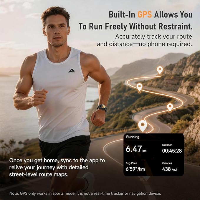KPEP Smart Watch for Men/Women Android/iPhone - GPS Fitness Tracker with Bluetooth Calls(Answer&Make), Heart Rate/SpO2 Monitor/Sleep/Waterproof/100+ Sports Model, Reloj Inteligente 30 Day+Battery Life