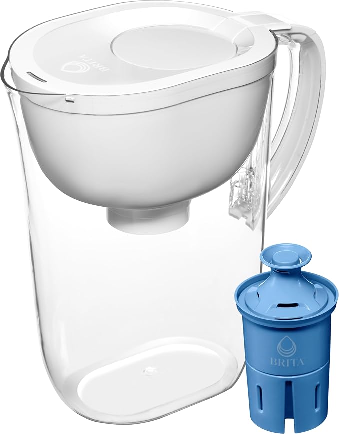 Silonn Ice Maker Countertop & Brita Large Water Filter Pitcher for Tap and Drinking Water with SmartLight Filter Change Indicator + 1 Elite Filter