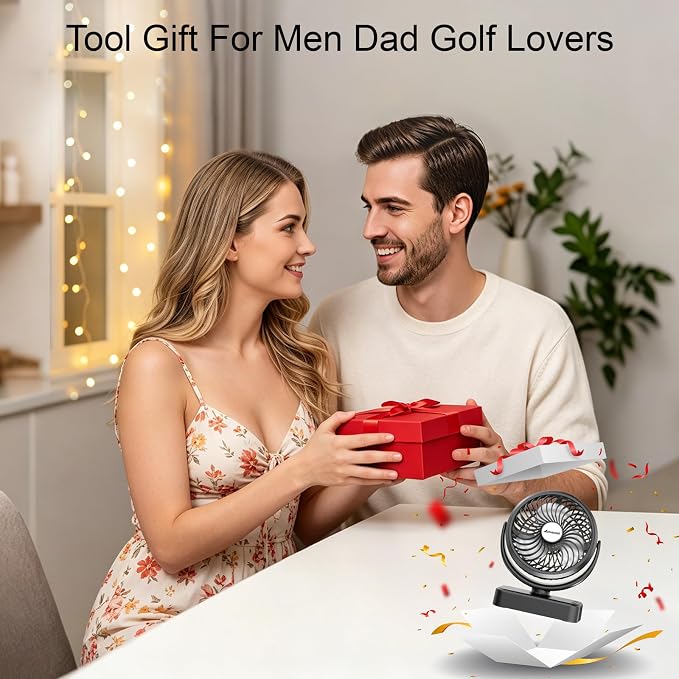 AMACOOL 5000mAh Magnetic Cruise Golf Cart Fan, Camping Fans with Hook, Ultra-Compact Travel Fan for Sleeping, Work Light Tool Gifts for Men Dad BBQ Grill, Travel Camping Cruise Essentials 2026