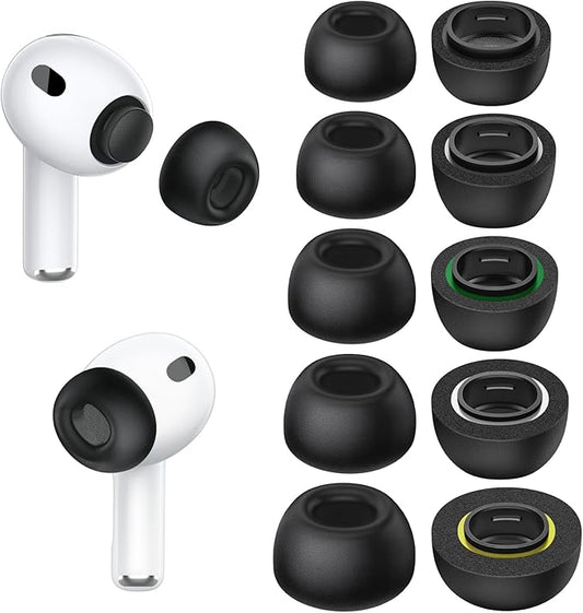 Memory Foam Ear Tips for Airpods Pro 3, Secure Fit, Comfortable, Better Noise Canceling, with Portable Storage Box, Replacement Ear Tips (XXS/XS/S/M/L)