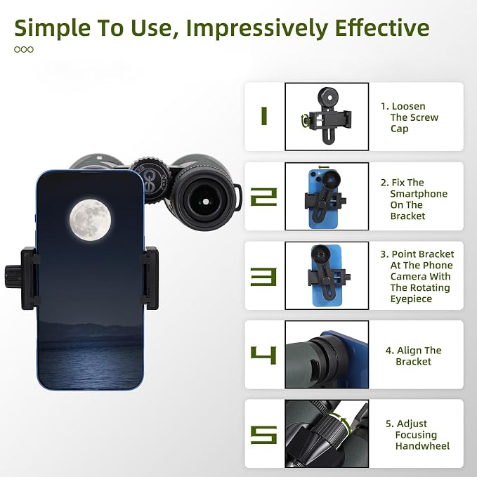 12X50 Professional HD Binoculars for Adults with Phone Adapter, High Power Binoculars with BaK4 prisms, Super Bright Lightweight & Waterproof Binocular Perfect for Bird Watching, Hunting, Stargazing
