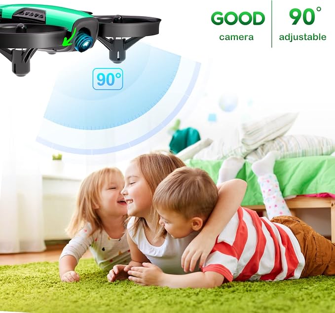 Loolinn | Drone for Kids 8+ Gift with Camera - Mini Drone, Remote Control Quadcopter Drone with 90° Adjustable Camera, Safe for Kids, Photos and Videos, Easy to Fly (Gift for Boys and Girls)