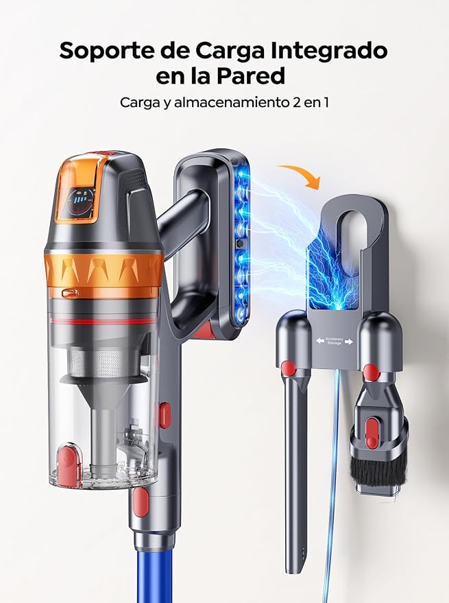 Cordless Vacuum Cleaner, 650W 50KPA 65Min with Extra Mattress Cleaning Tool, Stick Vacuum Cleaners for Home, Self-Standing, Wall Mount Charging, Stick Vacuum Cordless for Floor Pet Hair Carpet
