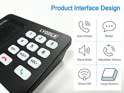 Intercoms Wireless for Home, Office, Elderly Care, Two-Way Wireless Intercom System, Clear Sound Intercom with 1400 Feet Range, Easy to Use, 8 Volume Adjustment, Auto-Answer, Silent Mode(2 pack,black)