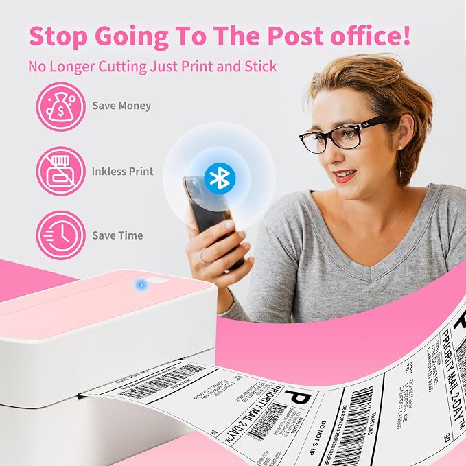 ASprink Thermal Label Printer with 2"×2" Color Circle Thermal Labels(750)