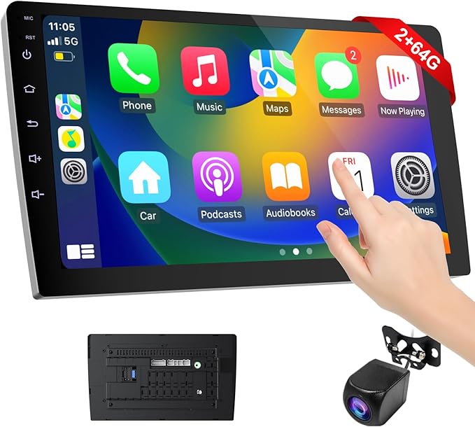 Haudio Carplay Screen for Car, 9 inch Wireless CarPlay & Android Auto,Backup Camera,Double Din Car Stereo,GPS Navigation, ZLink,Audio Receivers, Music Player (9 inch)