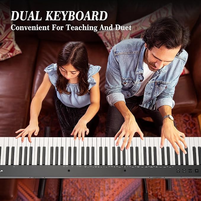 88 Keys Piano Keyboard Set, Electronic Digital Piano with Built-in Speaker Microphone, Portable Keyboard Gift Teaching for Beginners, Electric Piano for Birthday Gift