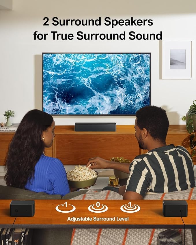 ULTIMEA 5.1 Sound Bar for Smart TV, with Dolby Atmos, 410W Peak Power, Surround Sound System for TV, Wireless Subwoofer Bass Boost, Surround Adjustable, APP Control, Poseidon D60(New 2025 Model)