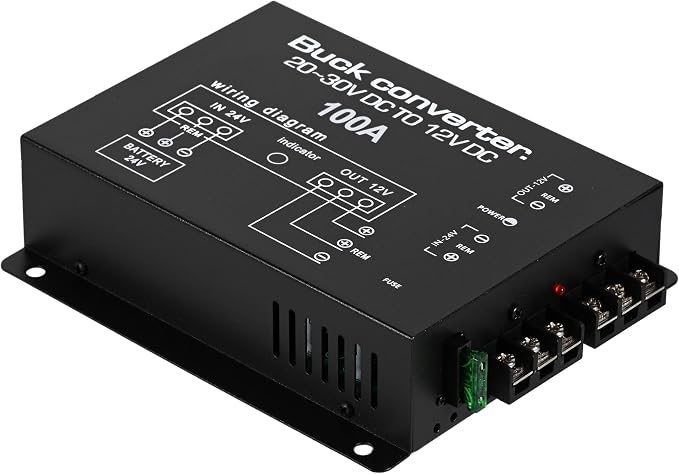 DC 24V to 12V Step Down Voltage Converter, 100A 1200W DC Buck Converter Voltage Regulator for Car, Truck and Vehicle