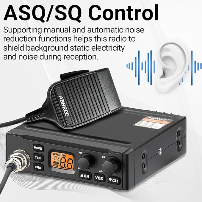 ABBREE CB Radio for Truckers Long Range AM FM Professional CB Radios,Compact Design,Instant Emergency Channel 9/19,Full 40 Channels,Handheld Mic,LCD Display,VOX (AR-M6)