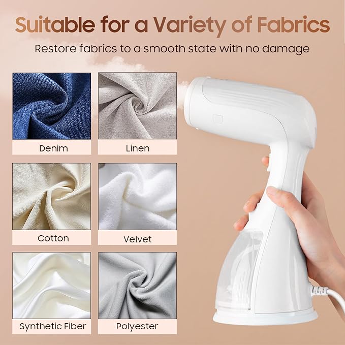Small Handheld Steamer Iron for Clothes - 1350W Portable Clothes Steamer, Removes Wrinkle with Heat-Resistant & Strong Steam for Different Fabrics, Suit for Home/Office/Travel