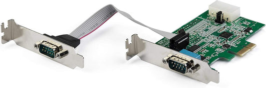 StarTech.com 2-port PCI Express RS232 Serial Adapter Card - PCIe RS232 Serial Host Controller Card - PCIe to Serial DB9 - 16950 UART - Low Profile Expansion Card - Windows & Linux , TAA (PEX2S953LP)