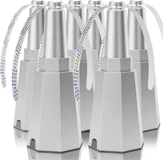 6-Pack Rechargeable Fly Fans for Tables Up to 10-Hour Working Time, Indoor Outdoor Mute Food Fans to Keep Flies Away, Retractable Table Fans with Hook for Home Restaurant Party Picnic Patio, Silver