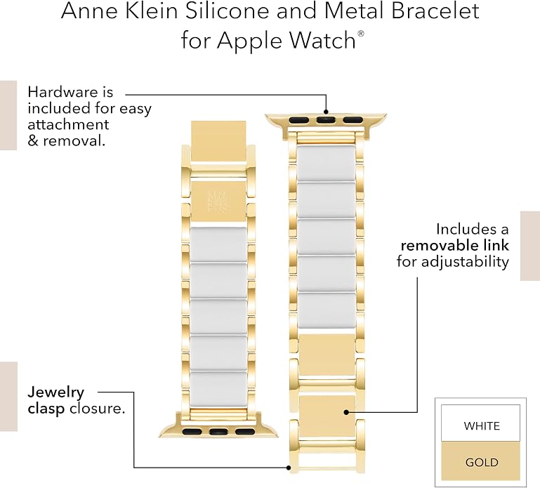 Anne Klein Silicone Adjustable Bracelet for Apple Watch