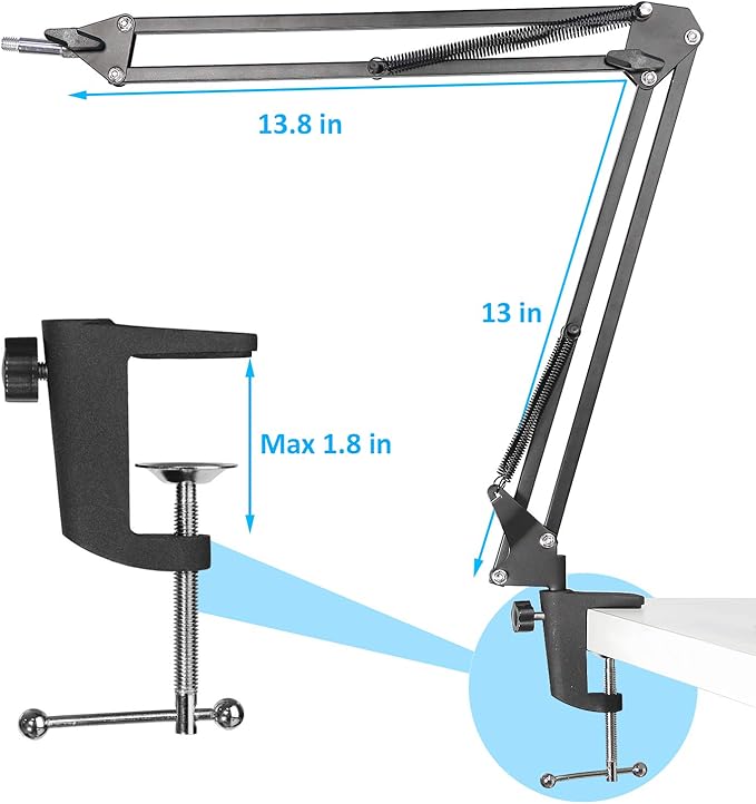Yeti Nano Mic Stand with Pop Filter - Microphone Boom Arm Stand with Foam Cover Windscreen for Blue Yeti Nano Mic by YOUSHARES