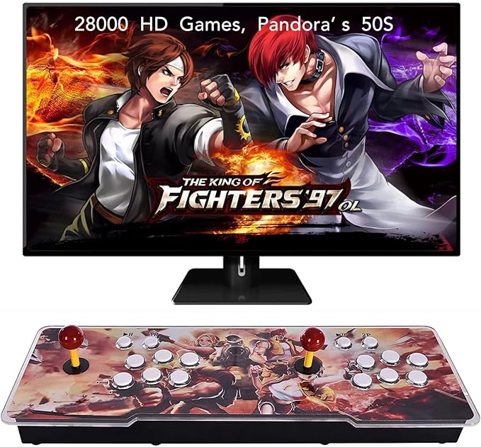 FVBADE [32000 Games in 1 78S Pandora Box Arcade Game Console for PC & Projector & TV,3D Games 1-4 Players Double Joystick Favorite List Game Category Save/Search/Hide/Pause/Delete