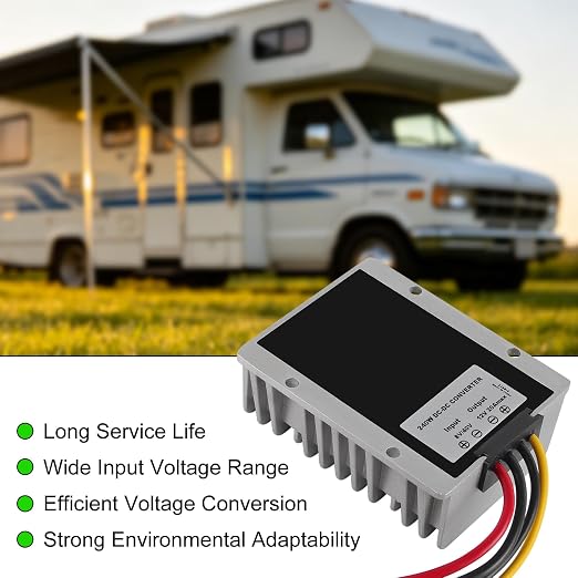 DC 8V-40V to 12V 20A Buck Boost Converter Step Down/Up Regulator Voltage Reducer Converter Waterproof Regulated DC Power Supply for Golf Cart Club Car LED Light