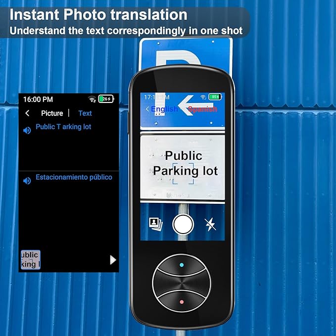 Language Translator Device, Two-Way Instant AI Voice Translator Support 137+ Language Online Translation, Translator Device with Voice/Text/Offline/Photo Translation for Business Learning Travel