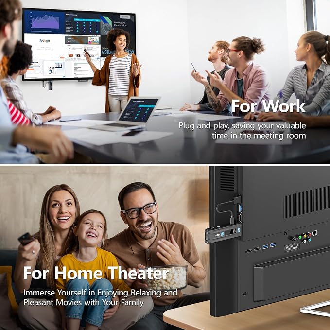 2026 Upgraded Wireless HDMI Transmitter and Receiver, WELUSOPU HDMI Wireless Extender 4K Decode Input 1080P Output, 2.4/5G, for Laptop PC TV Box to TV Monitor Projector for Home Church Office, 328FT