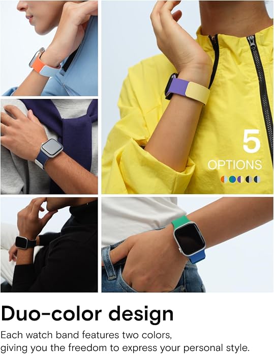 MOFT Snap Duo Watch Bands Compatible with Apple Watch, Quick Magnetic Wear, Duo-Color Design & Soft Silicone, iWatch Bands for Ultra 3/2/1, Series 11/10/9/8/7/SE/6/5/4/3/2/1, 38/40/41/42/44/45/46/49mm