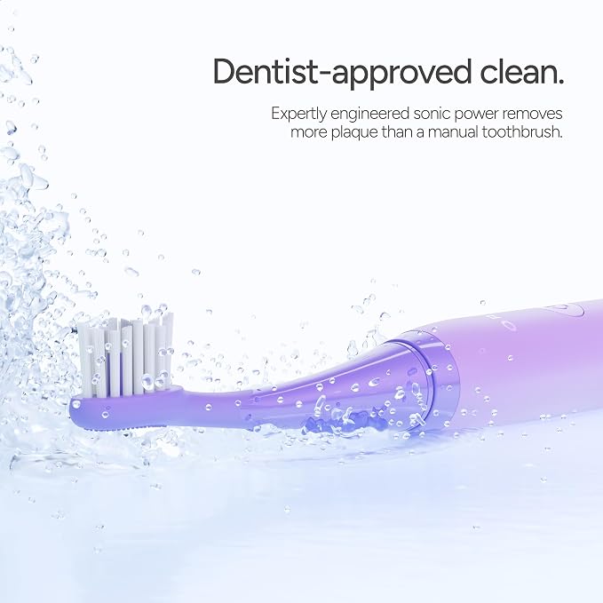 ORDO Lite Sonic Toothbrush, Electric Toothbrushes with 35,000 Pulses Per Min, Dual Modes, Over 5 Weeks Battery, Smart Timer, Waterproof, USB C, Lavender