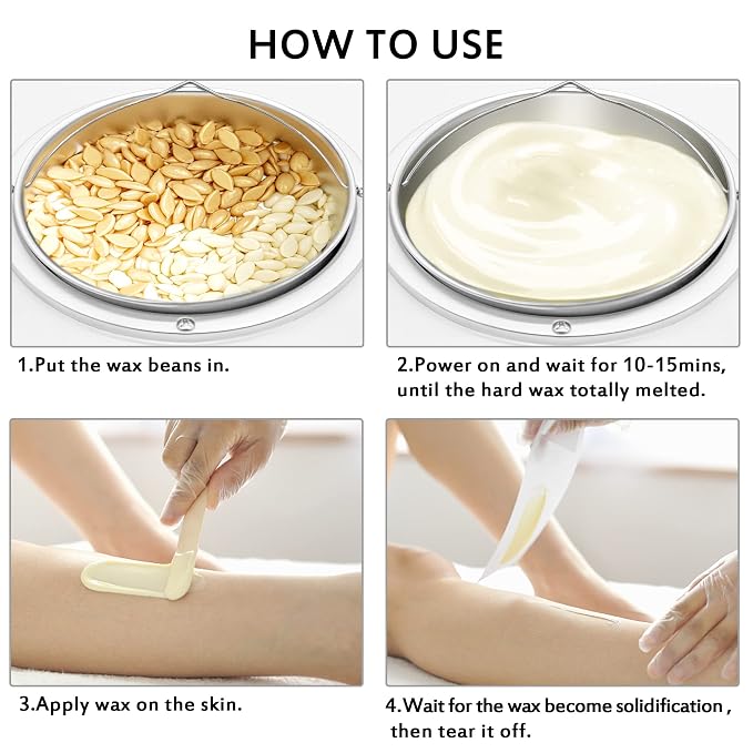 Large Single Waxing Warmer Professional 3L Electric Wax Heater Machine Hold 5.5 Lbs for Hair Removal, Large Wax Pot Paraffin Facial Skin Body SPA Salon Equipment with 100 Sticks