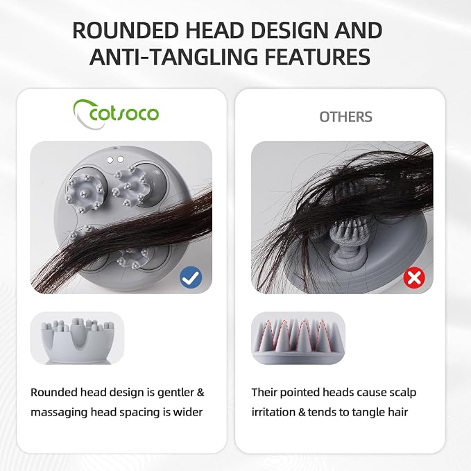 cotsoco Electric Head Massager & Hand Massager with Heat and Compression for Arthritis and Carpal Tunnel