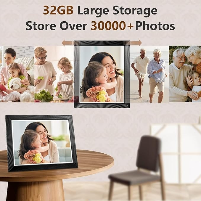 Large Digital Picture Frame 17" WiFi-Photo-Frame - 1280*960 HD Touch Screen Digital Frame, Slideshow, Auto-Rotate for Wall Tabletop, Load Photos and Videos from Phone via App or Email, Gifts for Mom