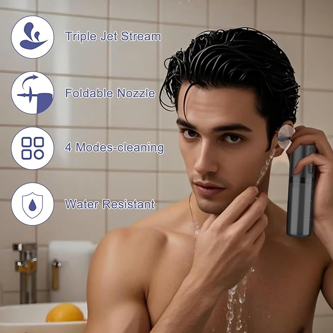 Electric Ear Wax Removal Kit, Ear Irrigation Flushing System with 4 Pressure Settings, Rechargerable, Waterproof, Effective Ear Wax Removal Tool