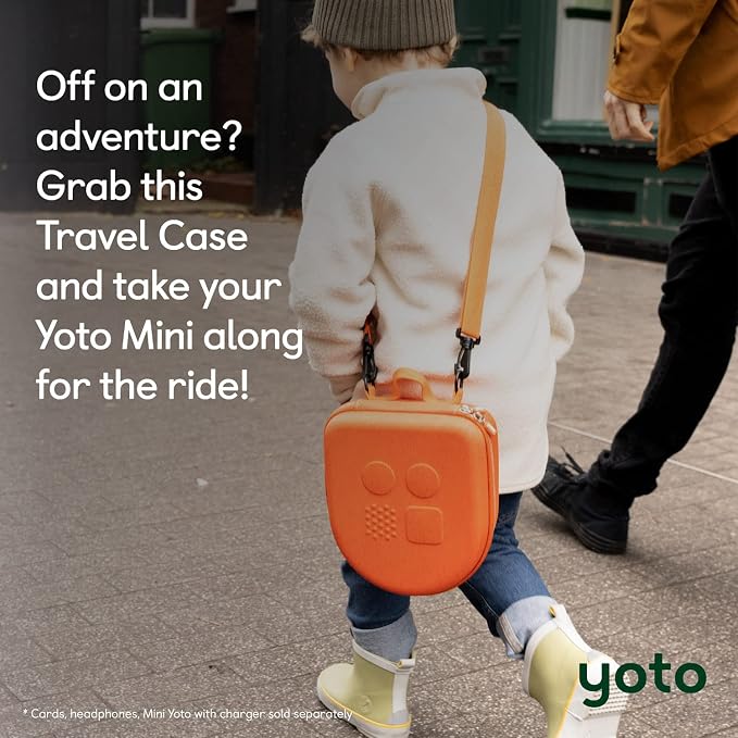 Yoto Mini Travel Case – Kids Accessory, Protective Hard-Shell Carrier with Adjustable Shoulder Strap, Holds Mini, Headphones and Up to 30 Audiobook Cards
