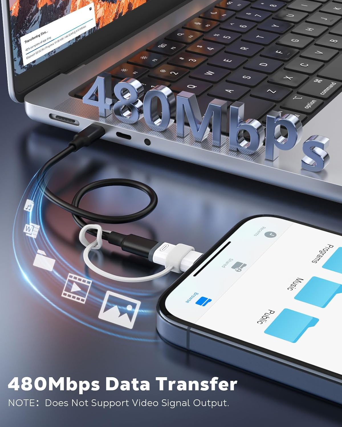 MoKo Lightning to USB C Adapter 4 Pack for iPhone 17 Air 16 16e 15 Pro Max Plus, iPad, Galaxy - NOT for Earphones/Microphone/Flash Drive/iPencil, USB-C to Lightning Adapter ONLY for Charging/Data Sync