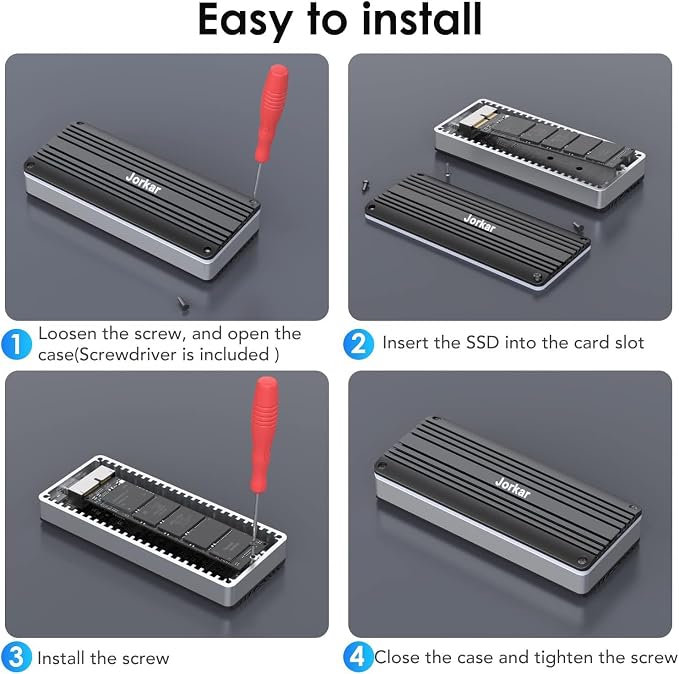 External SSD Enclosure USB-C 3.2 for 12+16 Pin MacBook SSD, Hard Drive Reader for A1466 A1465 A1502 A1398 SSDs Mac Air/Pro mid 2013-2017, Portable Aluminum SSDs Case with Indicator