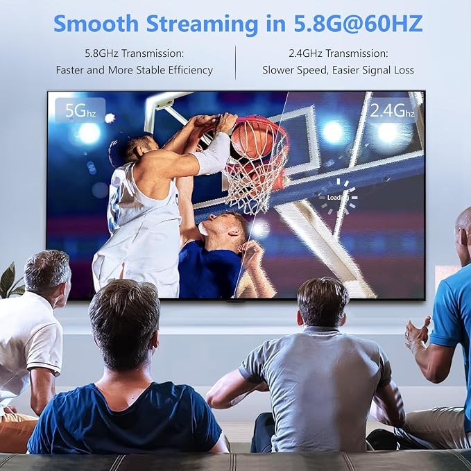 2026 Upgraded Wireless HDMI 4K Transmitter and Receiver 1080P HD, Portable Plug & Play Wireless HDMI Extender Kit for Casting Video Audio from Laptop/TV Box/Camera to Monitor/HDTV/Projector-328ft/100m