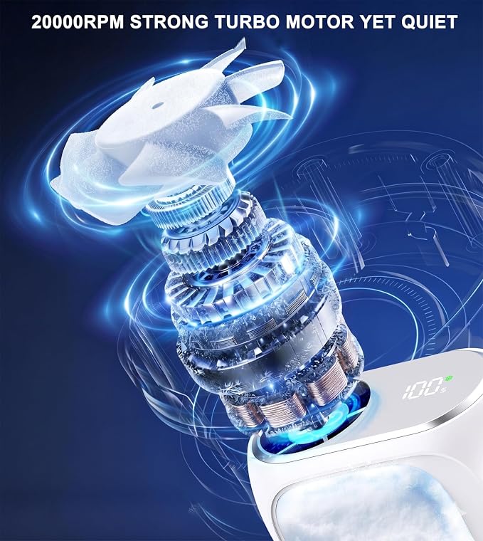 Portable Waist Fan with Ice Cooling Plate, Personal Belt Clip On Fan 20000RPM Turbo Neck Shirt Fans Blow Cold Air,Wearable Air Conditioner 5000mAh Rechargeable 100 Speeds for Outdoor Work Travel Beach