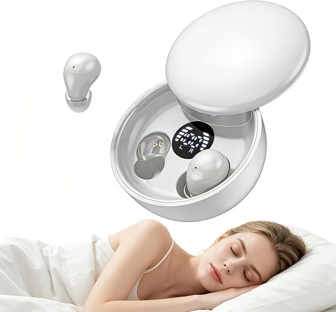 Sleep Earbuds, Invisible Mini Wireless Earbuds for Small Ear Canals, Ergonomic Bluetooth Earbuds with Premium Sound and One-Step Auto Pairing