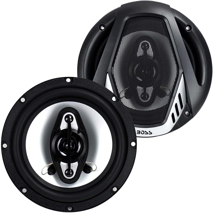 BOSS Audio Systems 6.5 Inch 400 Watt 4 Way 4 Ohm Full Range Car Audio Coaxial Stereo Speakers with Mylar Dome Tweeters, 2 Pairs