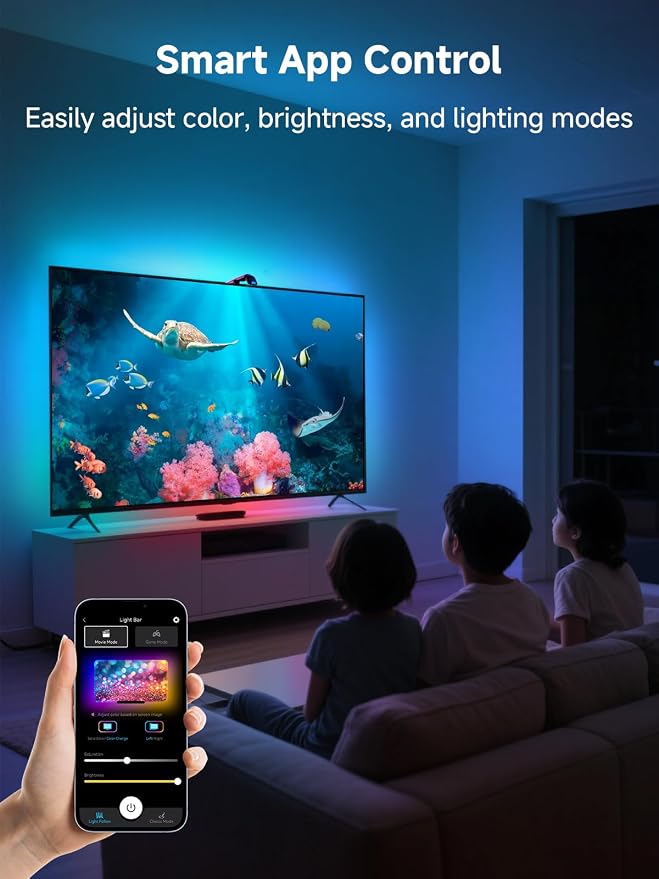 KANTUTOE TV LED Backlight Sync to Screen, 20.34ft LED Lights for 65-100 Inch TVs & PC Monitors, Smart App Control TV Lights That Change with TV, Backlight with Camera, Music Sync Strip Lighting