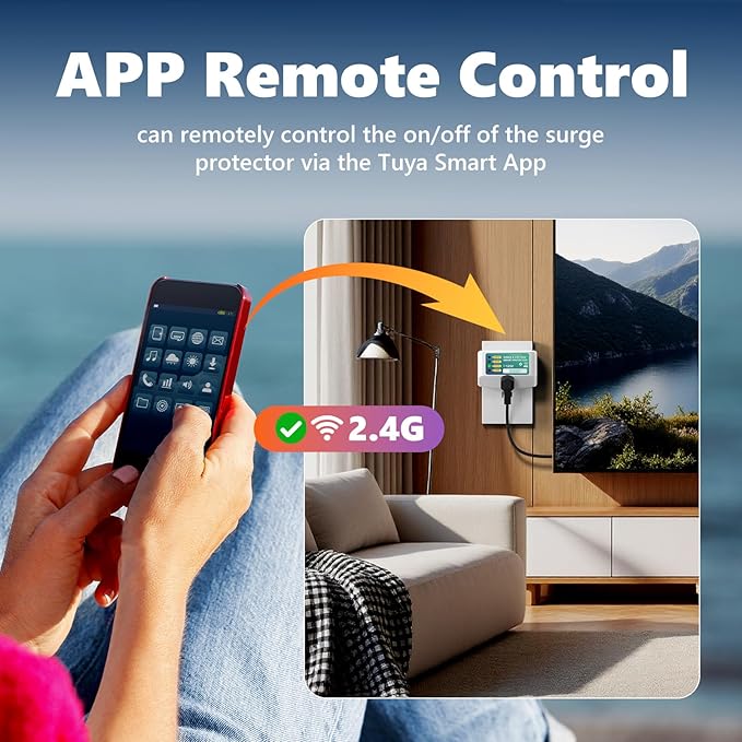 BSEED WiFi Smart Plug, Single Outlet Surge Voltage Protector with Light Indicator, APP Control, Energy Monitoring, 125V/1875W, FCC Listed, Wall Mount Power Suppressor for Refrigerator/TV/PC, 4 Pack